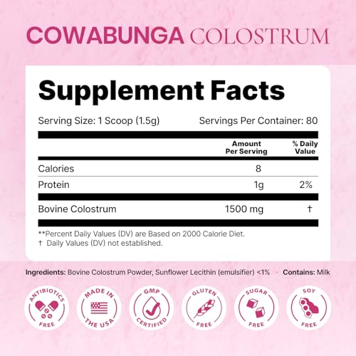 SonoHealth Cowabunga Colostrum โ Premium Colostrum Powder for Immune & Gut Health (Kosher & Halal Certified)
