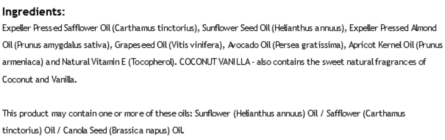 Soothing Touch Coconut Vanilla Massage Oil โ 128 oz Gallon