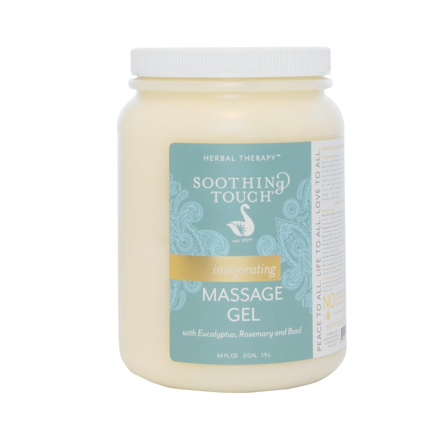 Soothing Touch Invigorating Massage Gel โ Eucalyptus, Rosemary, Lemon & Basil (64 oz)