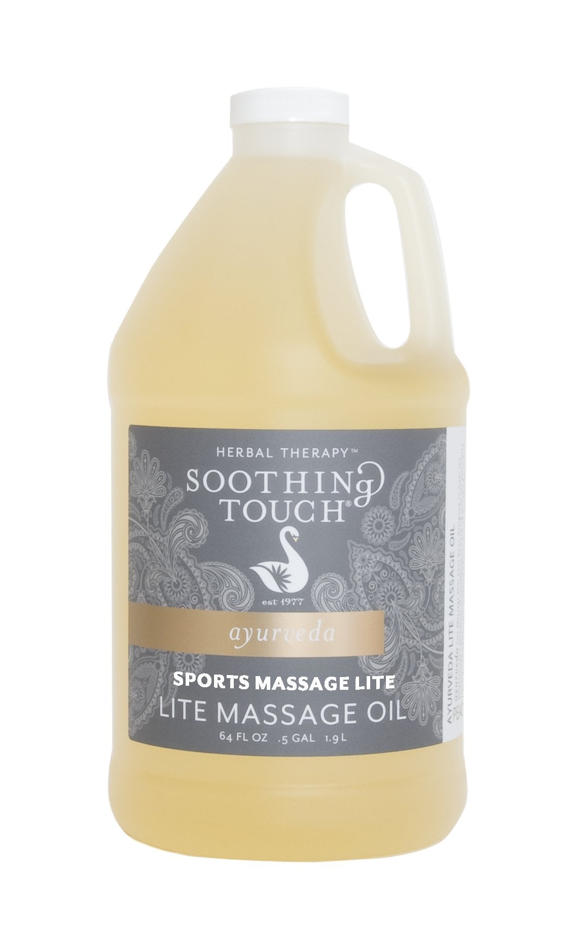Soothing Touch Sports Massage Lite Oil โ 1/2 Gallon, Peppermint, Eucalyptus, Clove