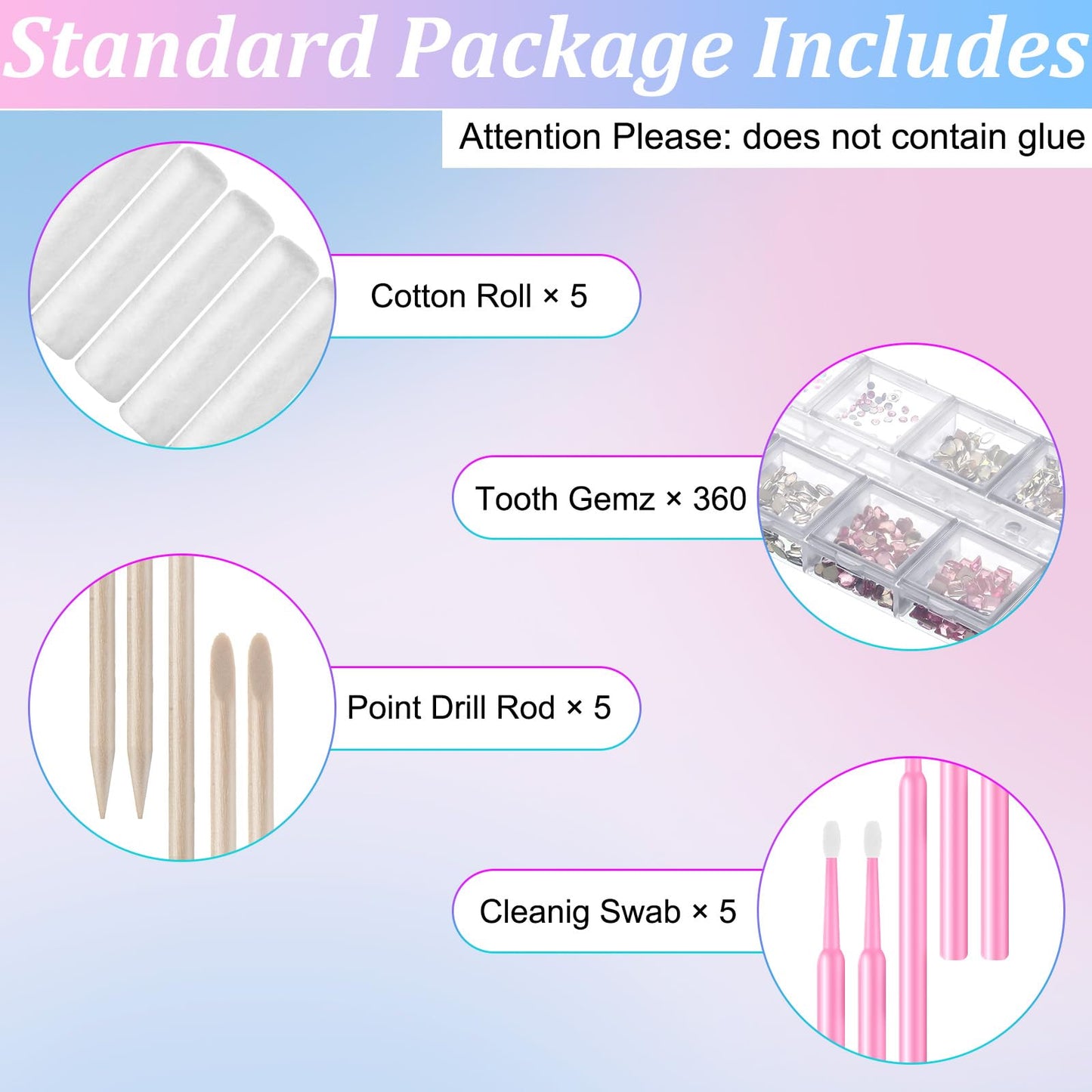 Sosation 377 Pcs 4 Shapes Tooth Gem Kit โ DIY Crystal Tooth Gems for Shiny Teeth