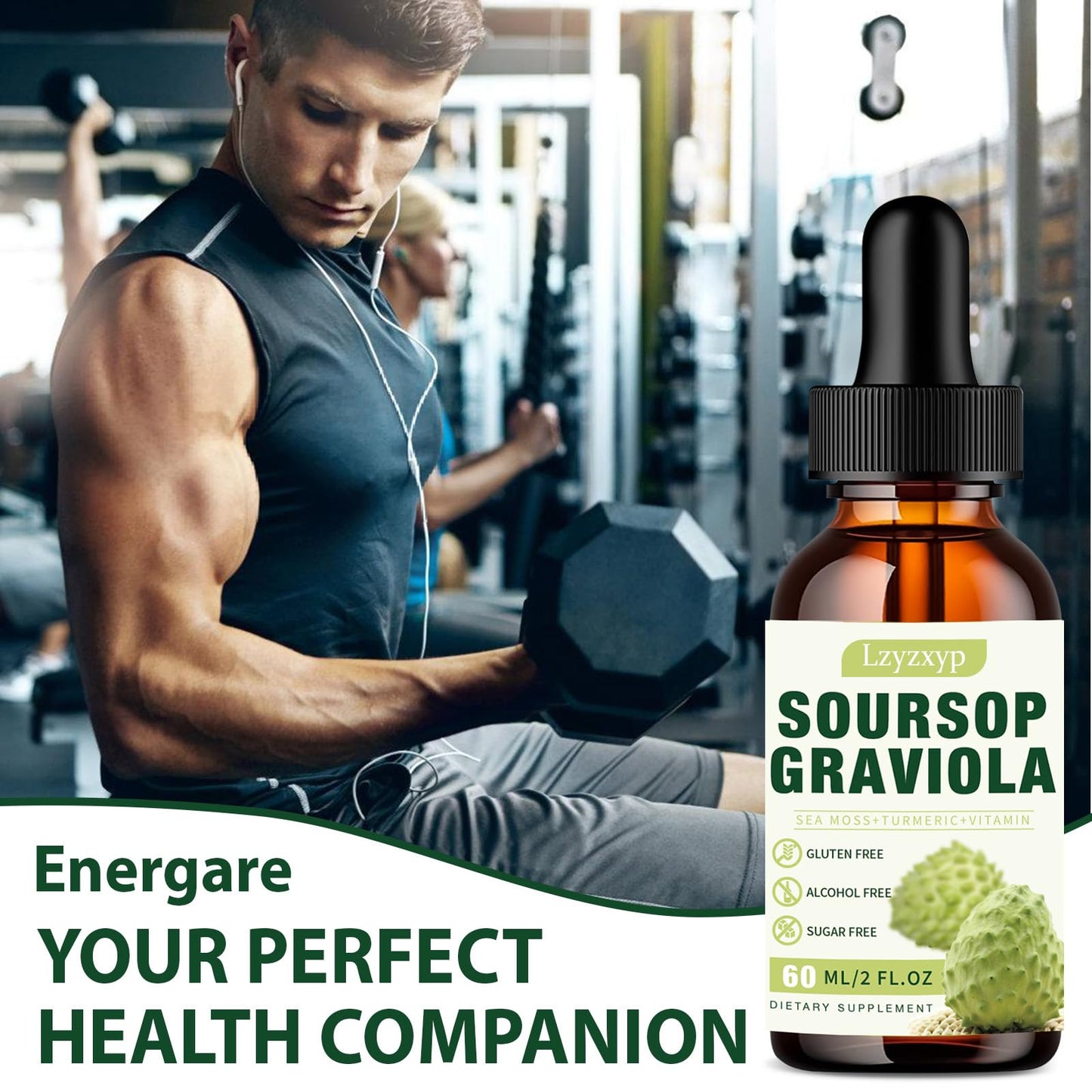 2 Packs 3000MG Soursop Graviola Drops โ Immune, Antioxidant & Sleep Support | 4 Fl Oz (2)