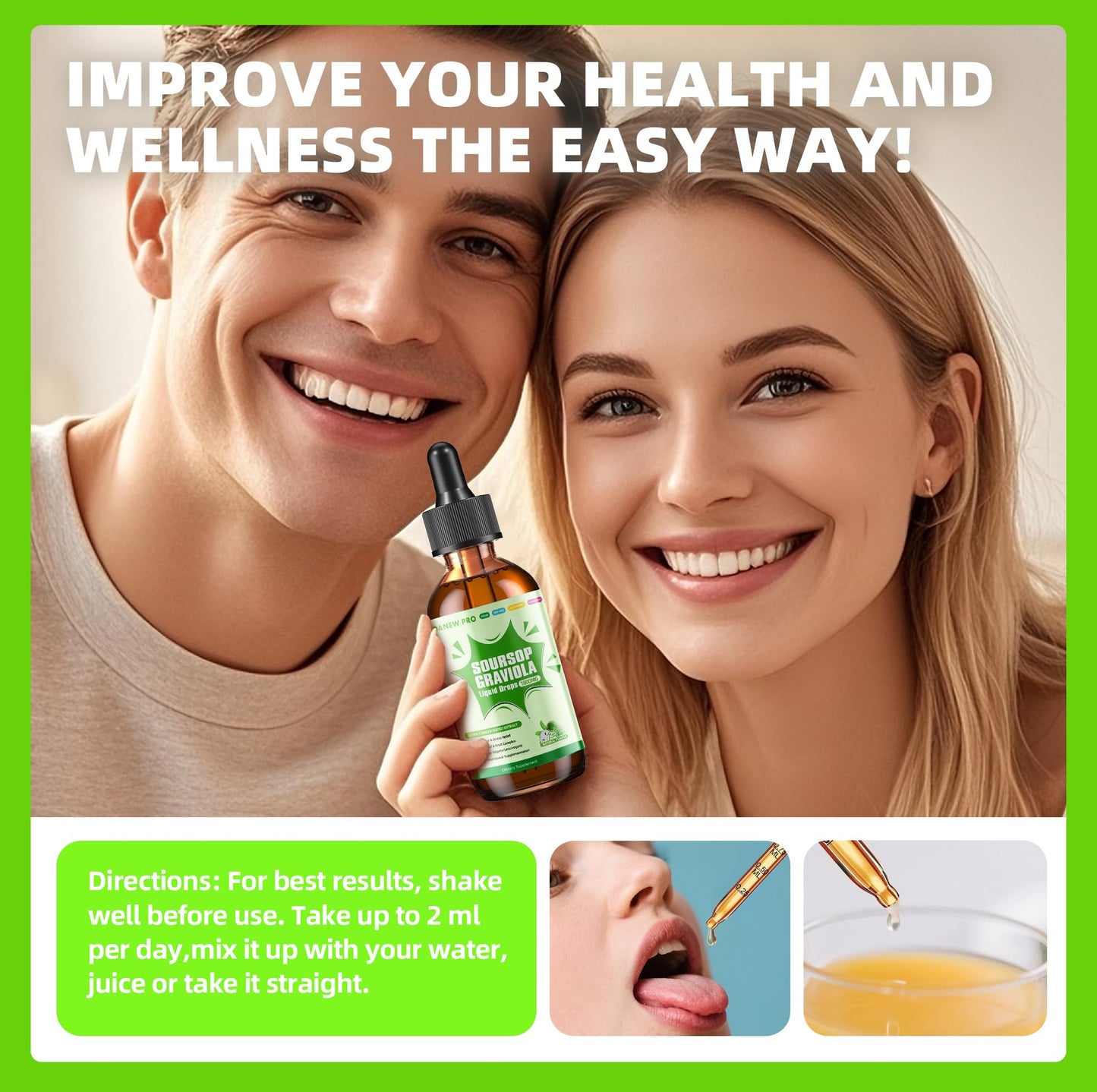 Soursop Graviola Liquid Drops 1800mg โ Immune Support, Sleep & Liver (2 fl oz)