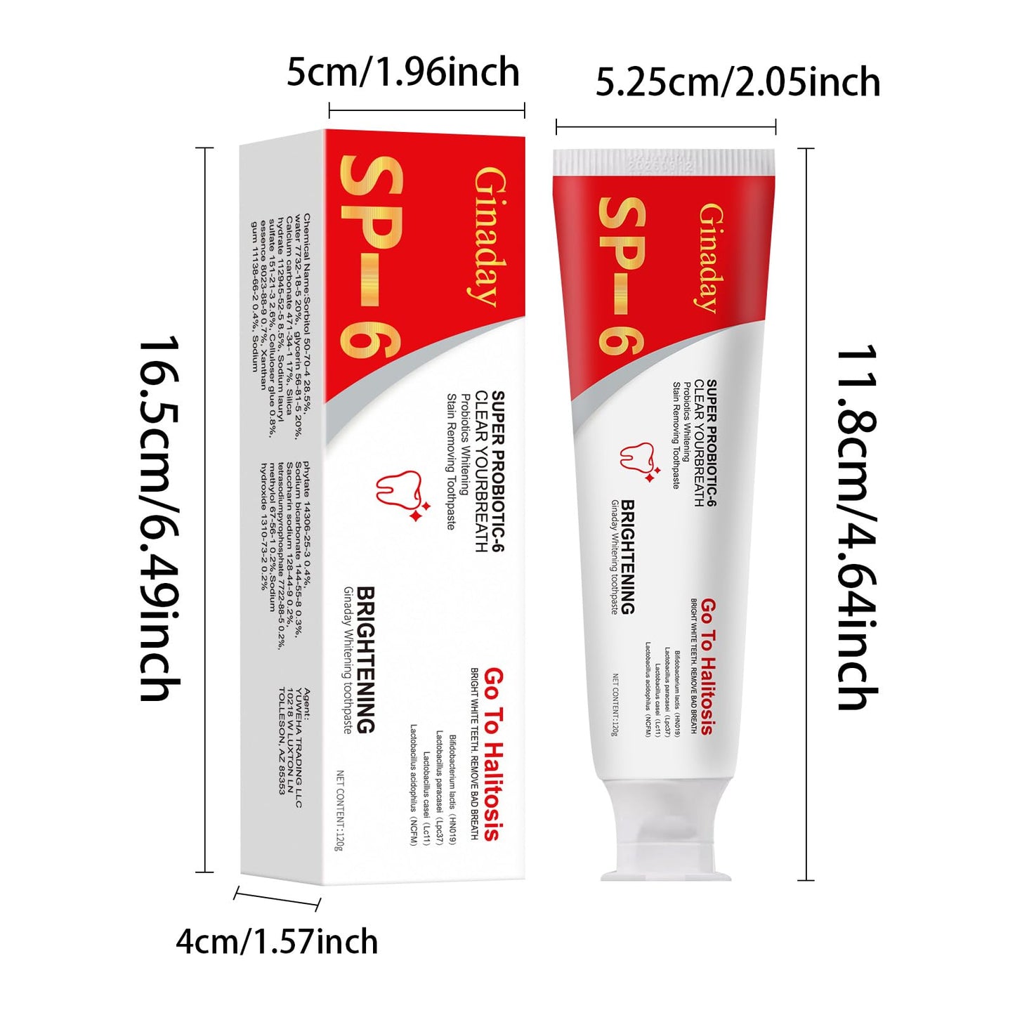 2-Pack SP-6 Probiotic Whitening Toothpaste โ Deep Cleaning, Fresh Breath, Ultra Whitening