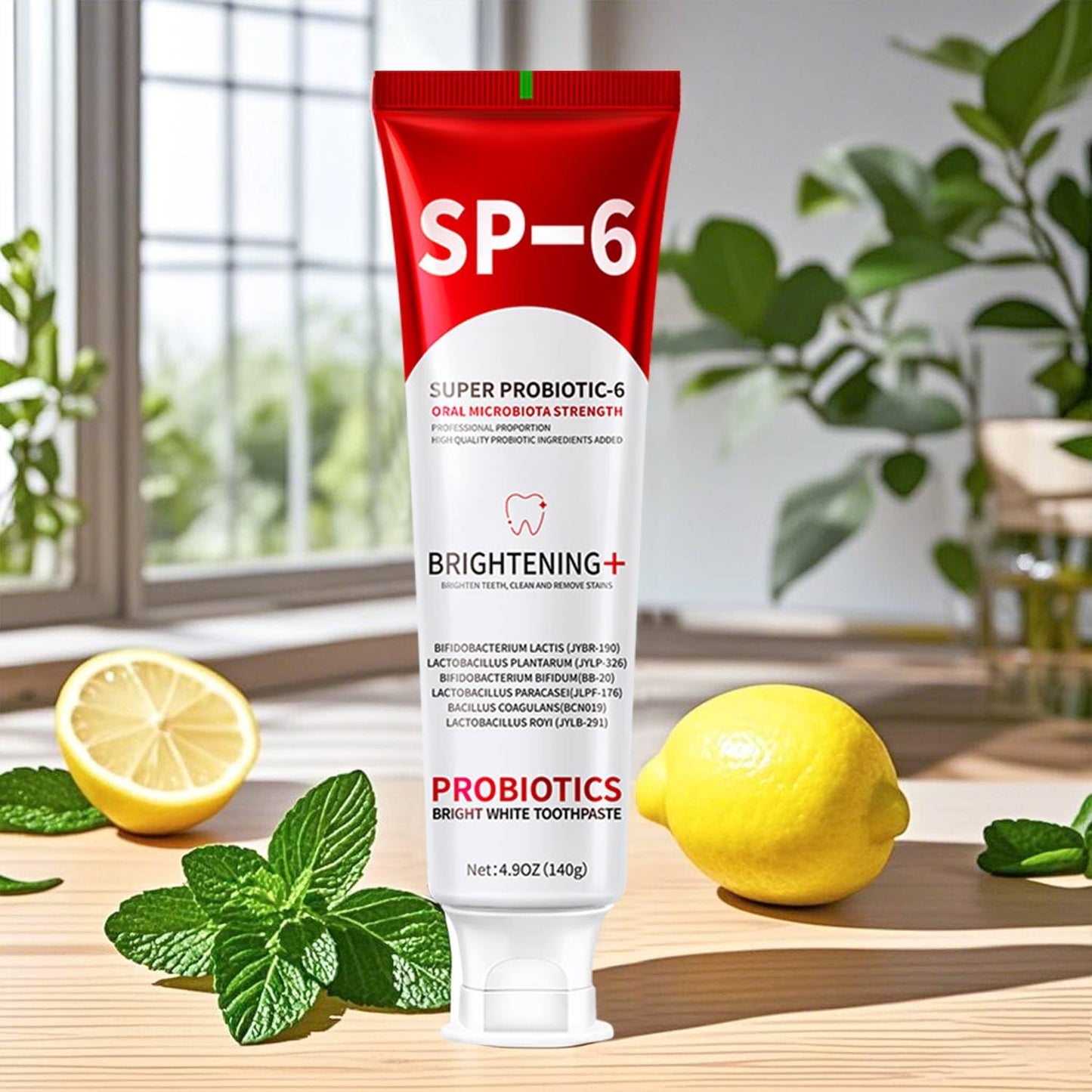 SP-6 Probiotics Whitening Toothpaste โ Probiotics for Whitening, Gum Health, Enamel-Safe, Fluoride-Free