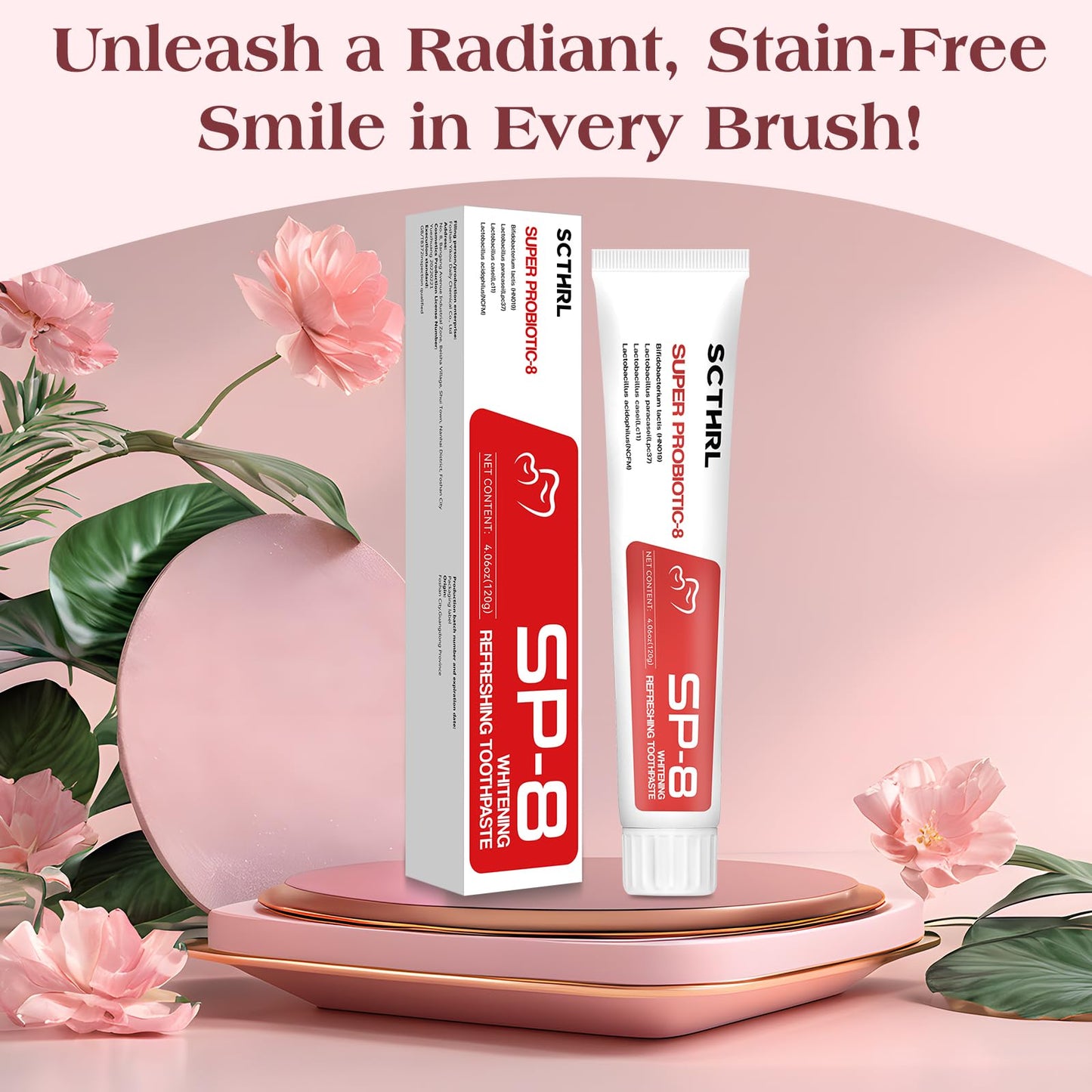 SP-8 Probiotic Ultra Whitening Toothpaste Upgraded 2.0 โ Fluoride-Free, Probiotic-Infused Formula for Gum Health, Enamel Strength & Fresh Breath