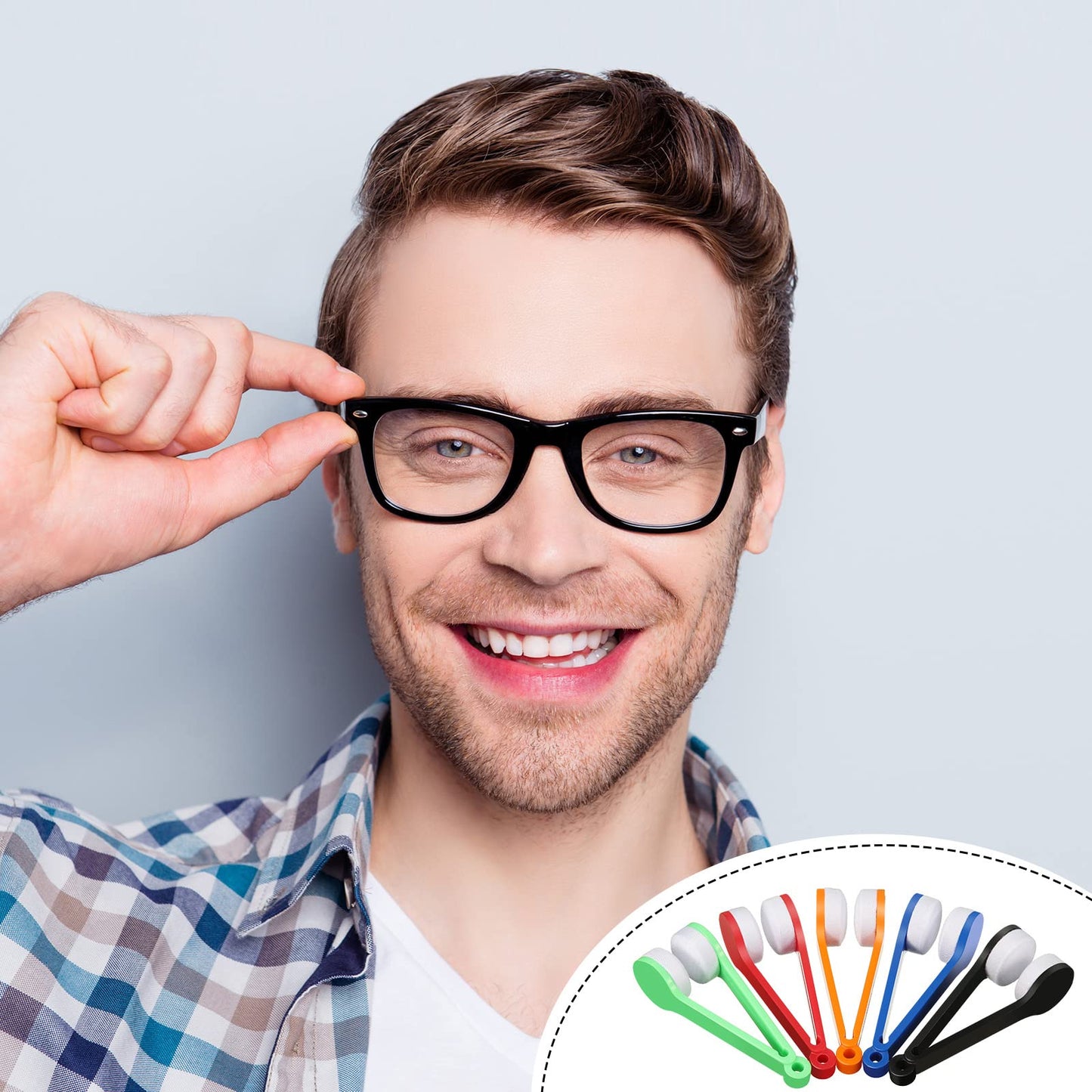 30Pcs Mini Eyeglasses Cleaner Brushes โ Microfiber Clip Cleaning Tool, 5 Colors