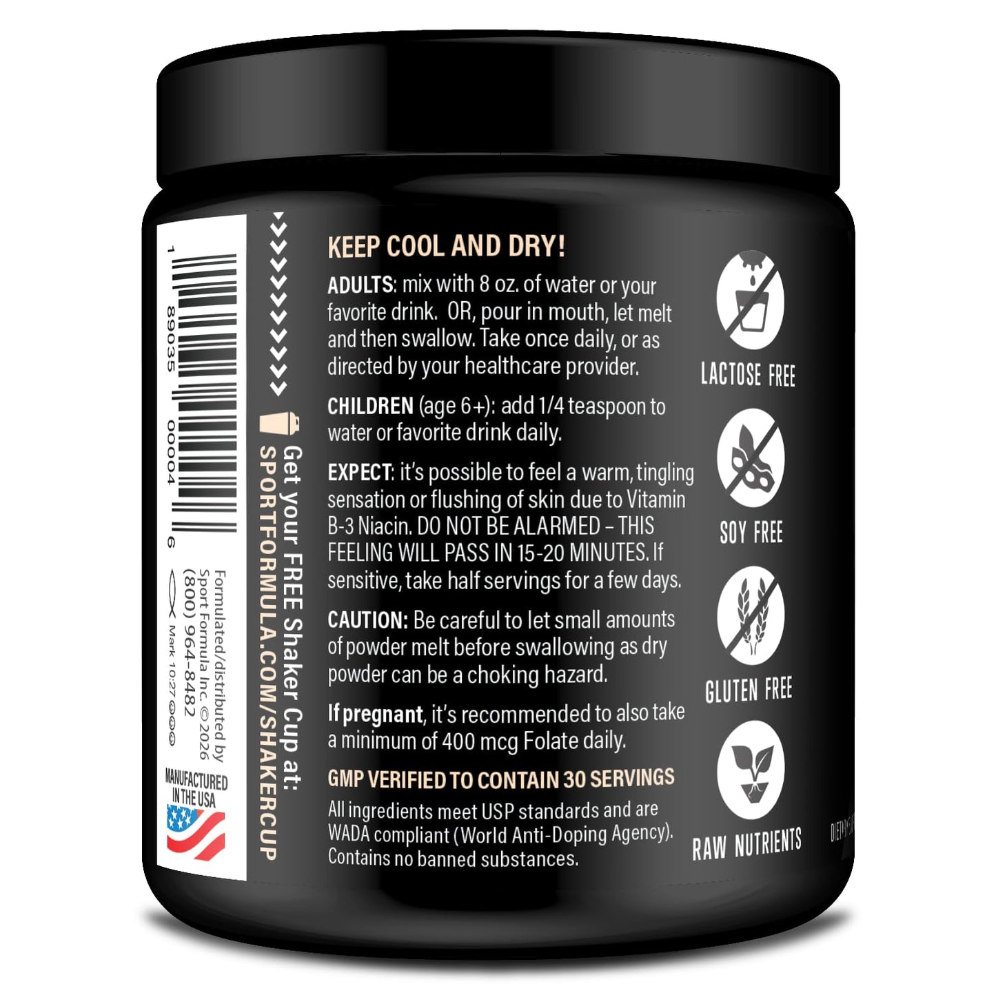 Sport Formula 99 Multivitamin Powder β Keto Drink Mix, Vegan, BCAA Support, Electrolytes