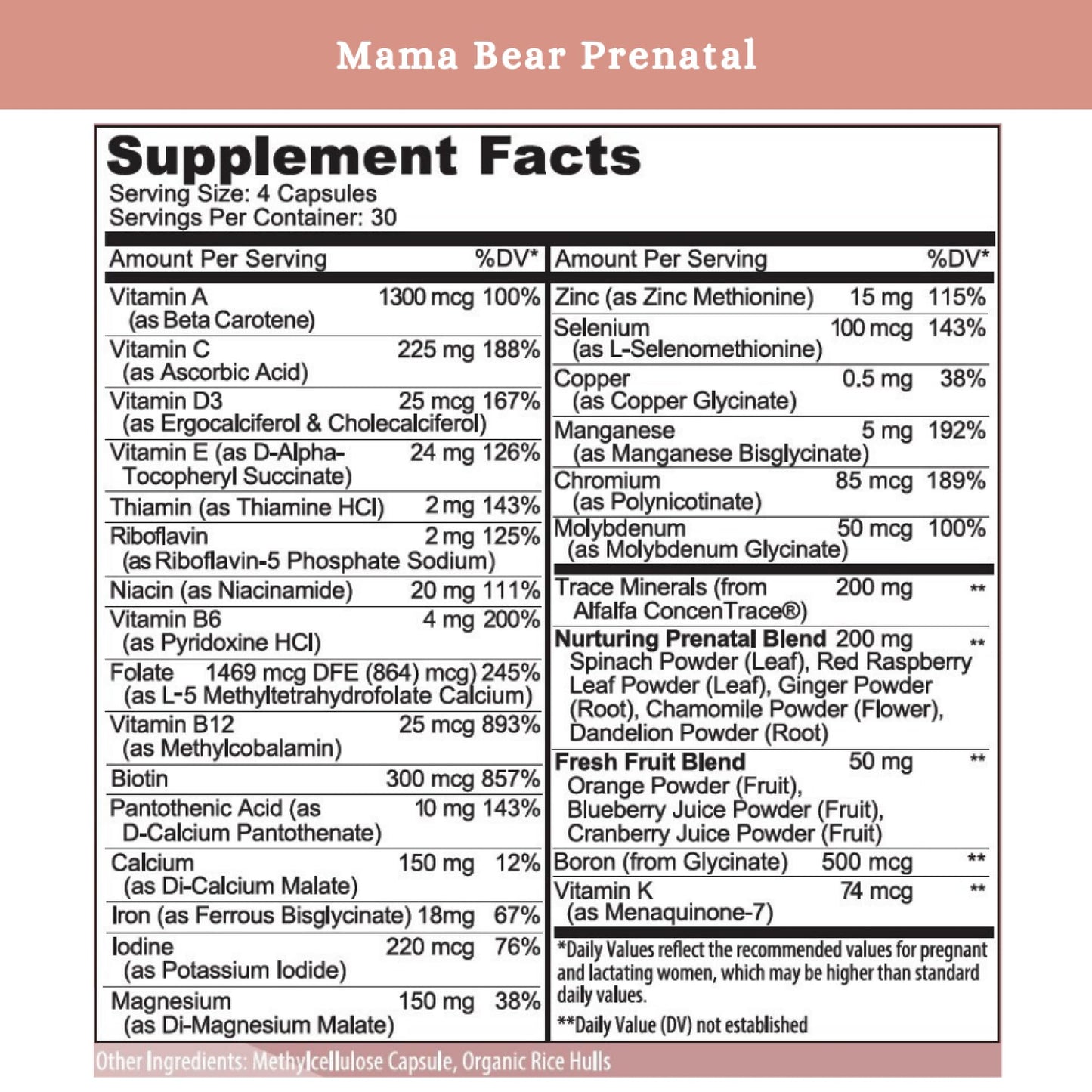 SPRIGS Mama Bear Prenatal Vitamins for Women, 120 Capsules | Pregnancy, Conception & Nursing