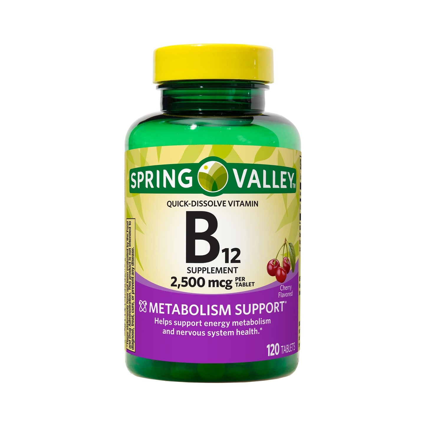 Spring Valley Vitamin B12 Quick-Dissolve Tablets โ 2500 mcg, 120 Count | B Vitamins