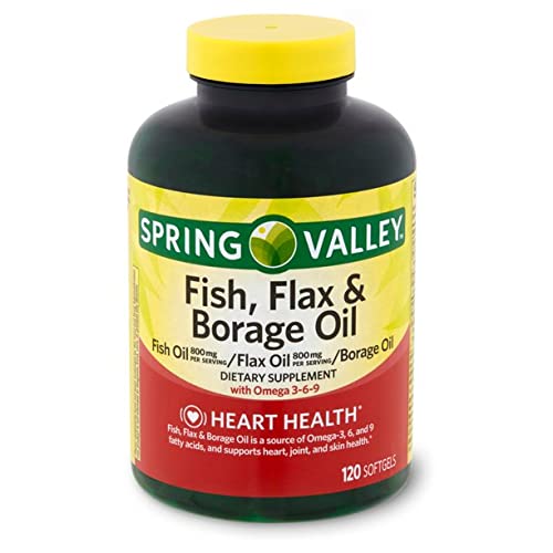 Spring Valley Fish, Flaxseed & Borage Oil Softgels β Omega-3-6-9, 120 Count | Your Vitamin Guide