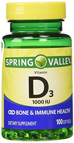 Twinpack Spring Valley Vitamin D3 1000 IU โ 2 x 100 Softgels