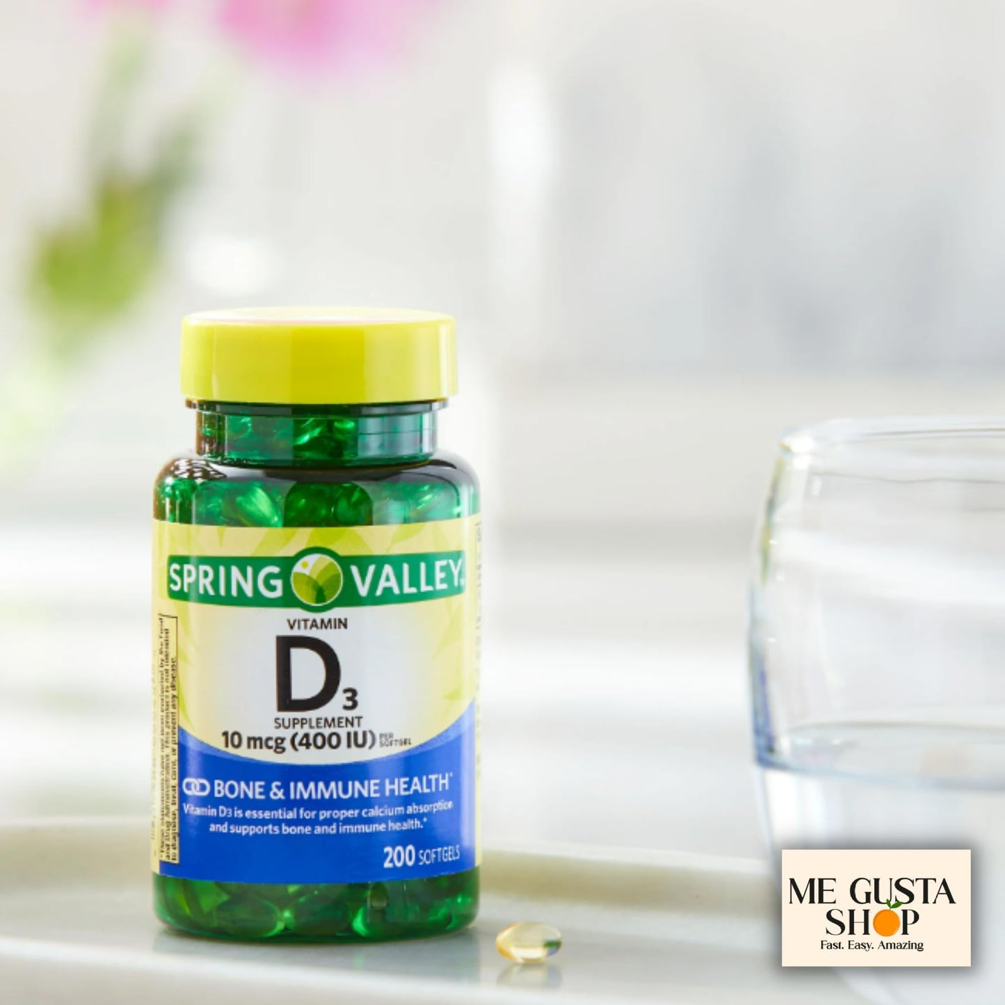 Spring Valley Vitamin D3 Softgels 400 IU (10 mcg), 200 Count Pack of 2 โ Me gustas Sticker