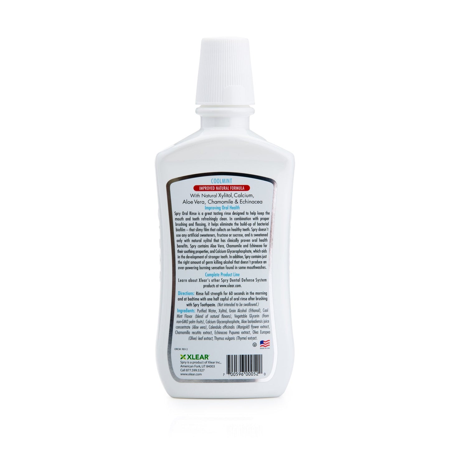 Spry Natural Xylitol Mouthwash โ Fluoride Free, Enamel Support, Cool Mint 16 oz (Pack of 1)