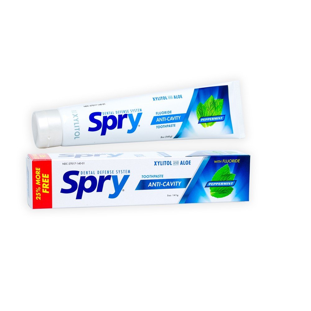 Spry Natural Xylitol Toothpaste 5oz โ Pack of 2 for Adults & Kids