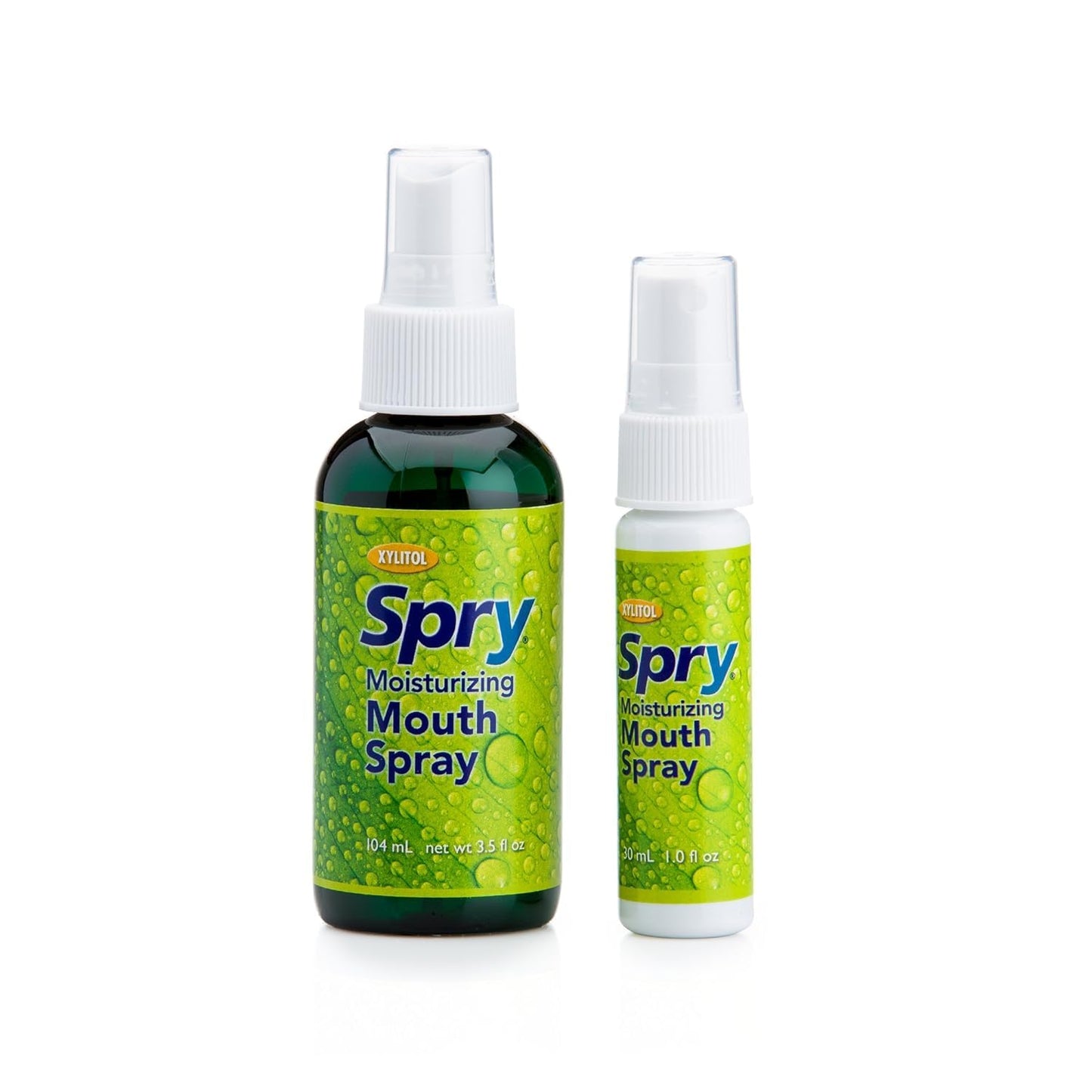 Spry Natural Xylitol Dry Mouth Spray โ On-The-Go Spearmint, Non-GMO, Gluten-Free (Pack of 2, 4.5 fl oz)