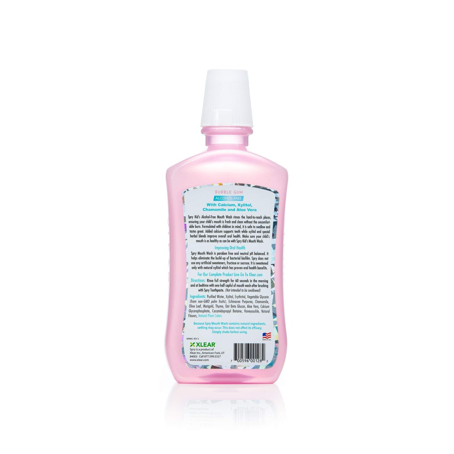 Spry Xylitol Mouthwash with Enamel Support โ Fluoride Free, Alcohol Free, Bubble Gum (16 fl oz)