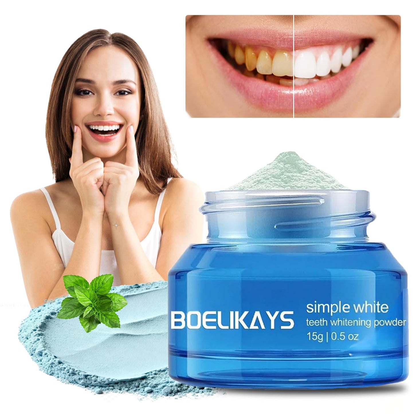 2 PCS Teeth Whitening Powder โ No Sensitivity, Enamel-Safe