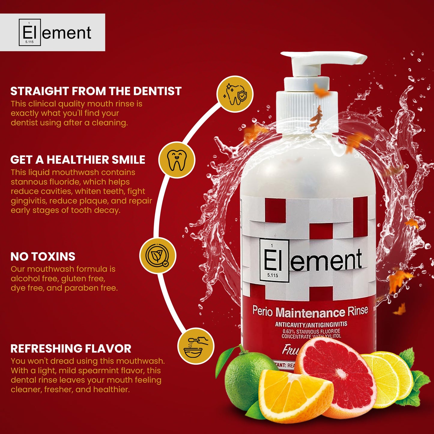 Stannous Fluoride Mouthwash 10 oz โ Alcohol Free, Paraben Free | Fruit Punch