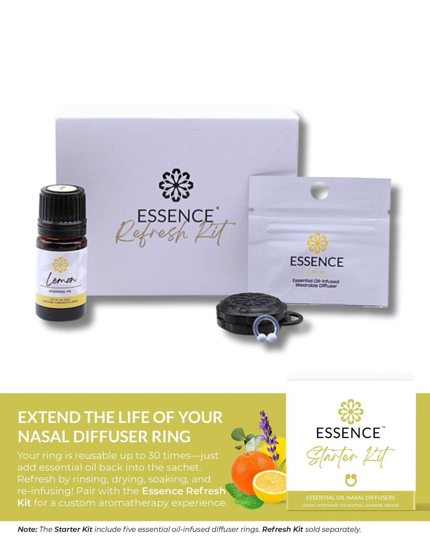 Essence Nasal Diffuser Starter Kit โ Wearable Aromatherapy Inhalers