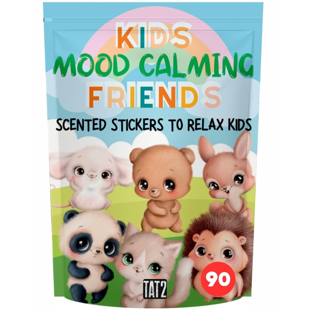 Mood Calming Stickers for Kids/Adults (90 Pack) โ All-Natural Patches, Chemical-Free Mood Support for Relaxation