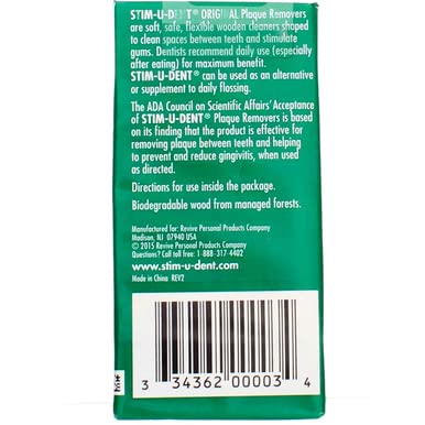 Stim-U-Dent Original Mint Plaque Removers โ 4 Packs of 25 | Natural Dentist