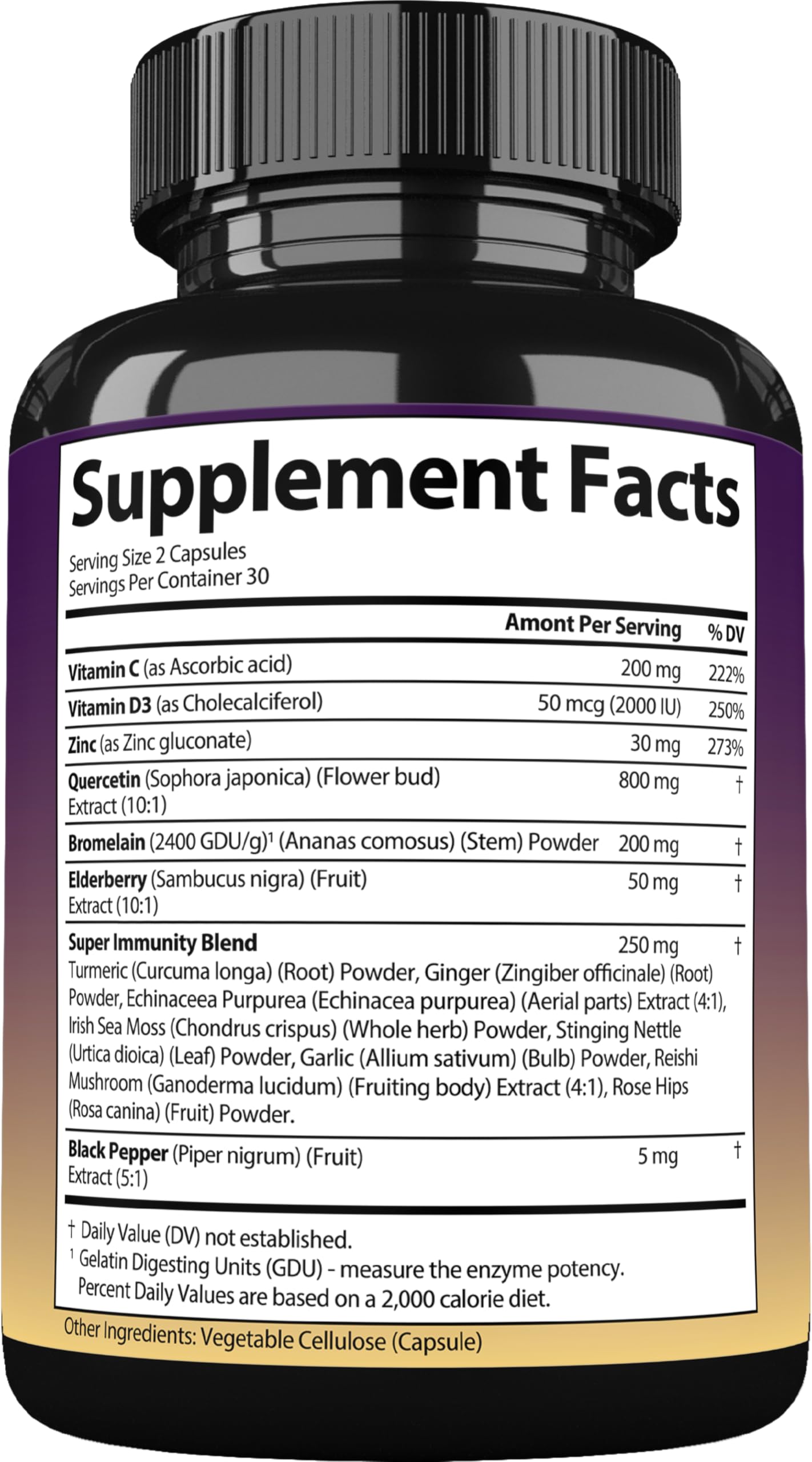 StrongVit Quercetin with Bromelain โ Immune Support Supplement (Vegan, Non-GMO, Gluten-Free, USA)
