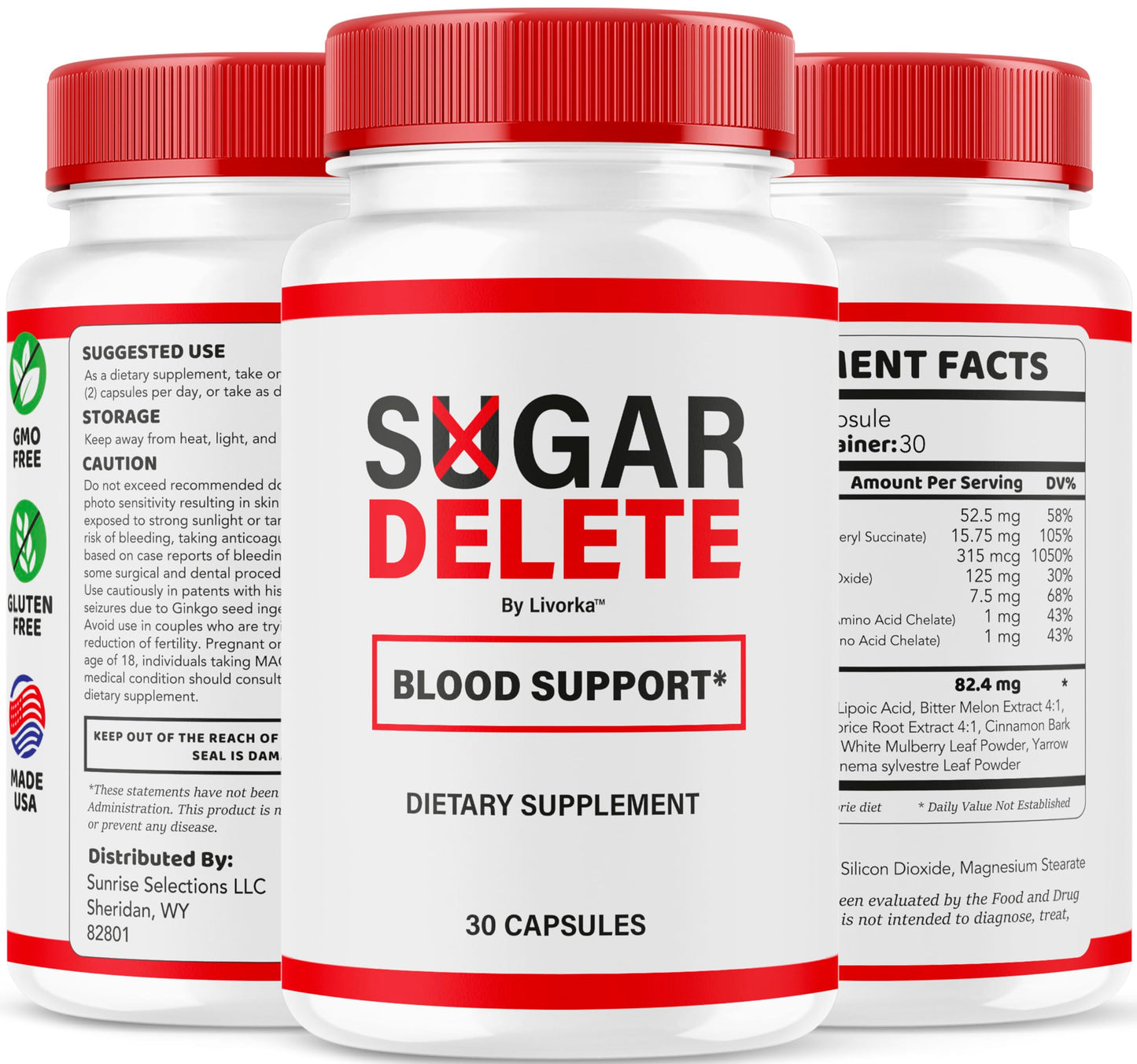 Sugar Delete Capsules (3 Pack) โ Official Supplement, All-Natural Formula
