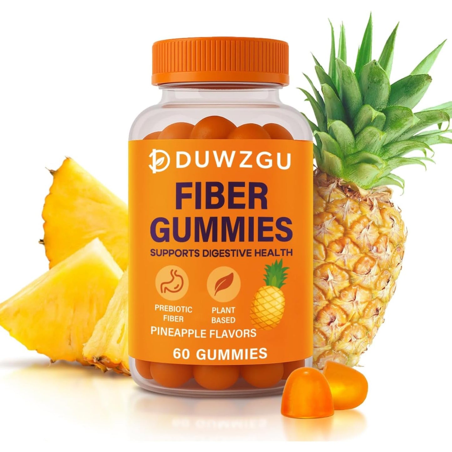 Sugar Free Fiber Gummies โ 4g Fiber per Serving | Vegan & Gluten-Free | 60 Count