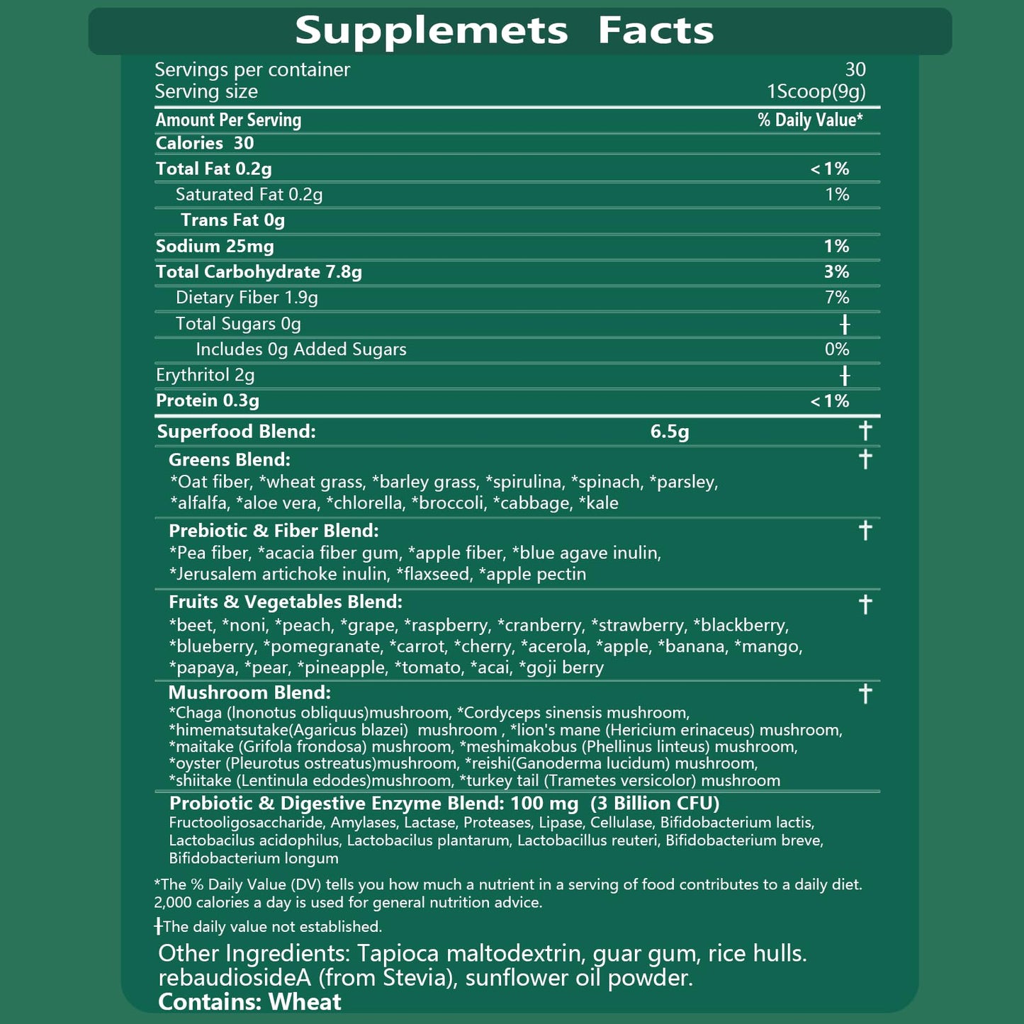 Suiyilary Greens Superfoods Powder โ Digestive Health, Mango (Sugar Free)