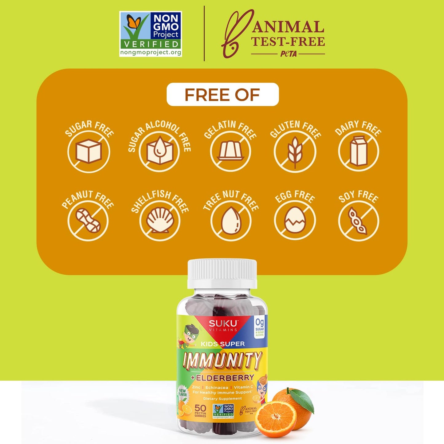 SUKU Vitamins Kids Immunity Gummies β Elderberry, Echinacea & Zinc