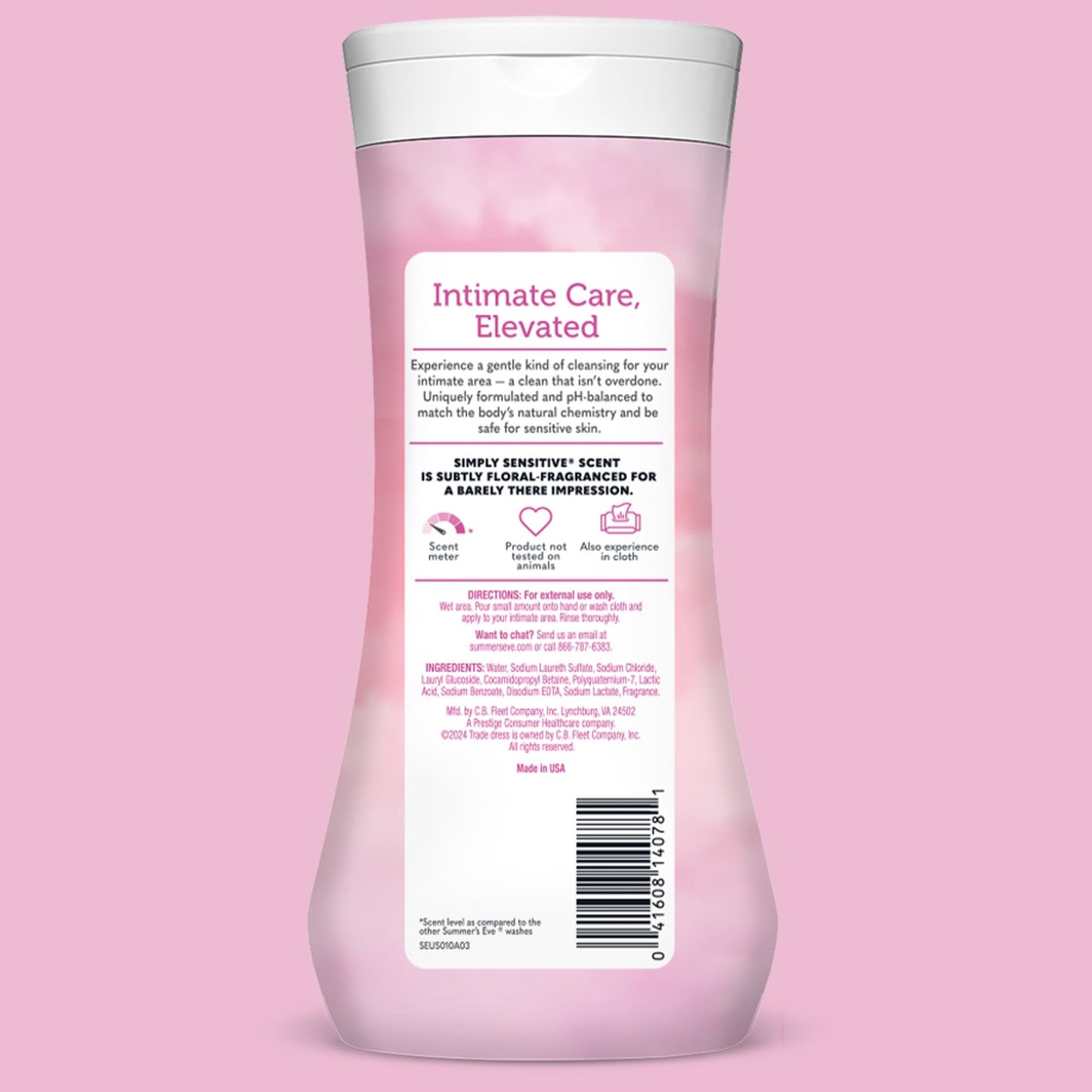 Summer's Eve Simply Sensitive Daily Gentle Wash β Gentle, pH-Balanced Body Wash for Women, Odor Control, 15 oz (Pack of 3)