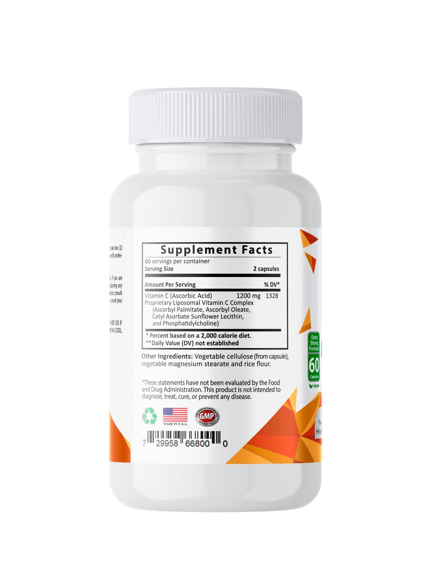 Sundhed Natural Pure Liposomal Vitamin C 1200mg โ Immune Support & Skin Health (120 Capsules)