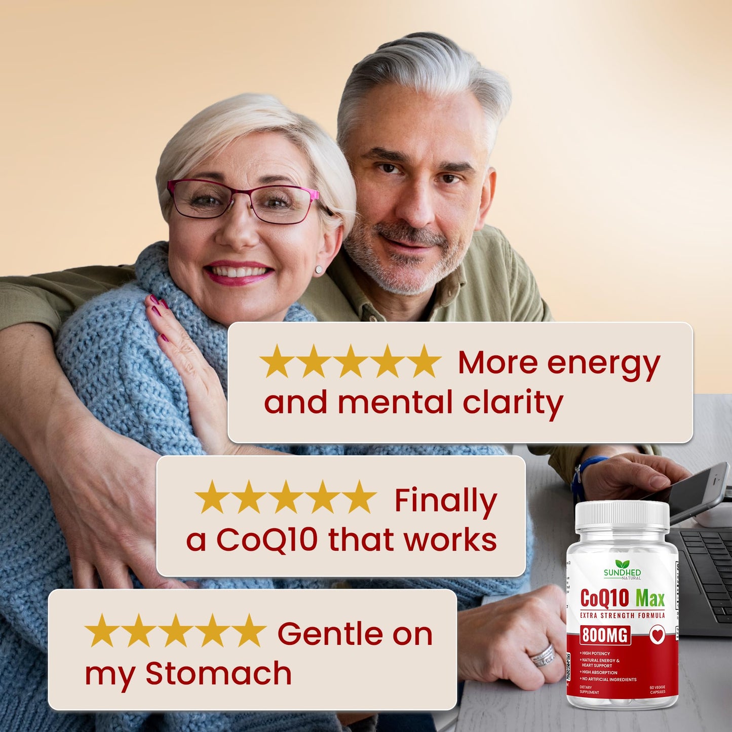 Sundhed Natural CoQ10 800mg โ 60 Capsules | Extra Strong Antioxidant