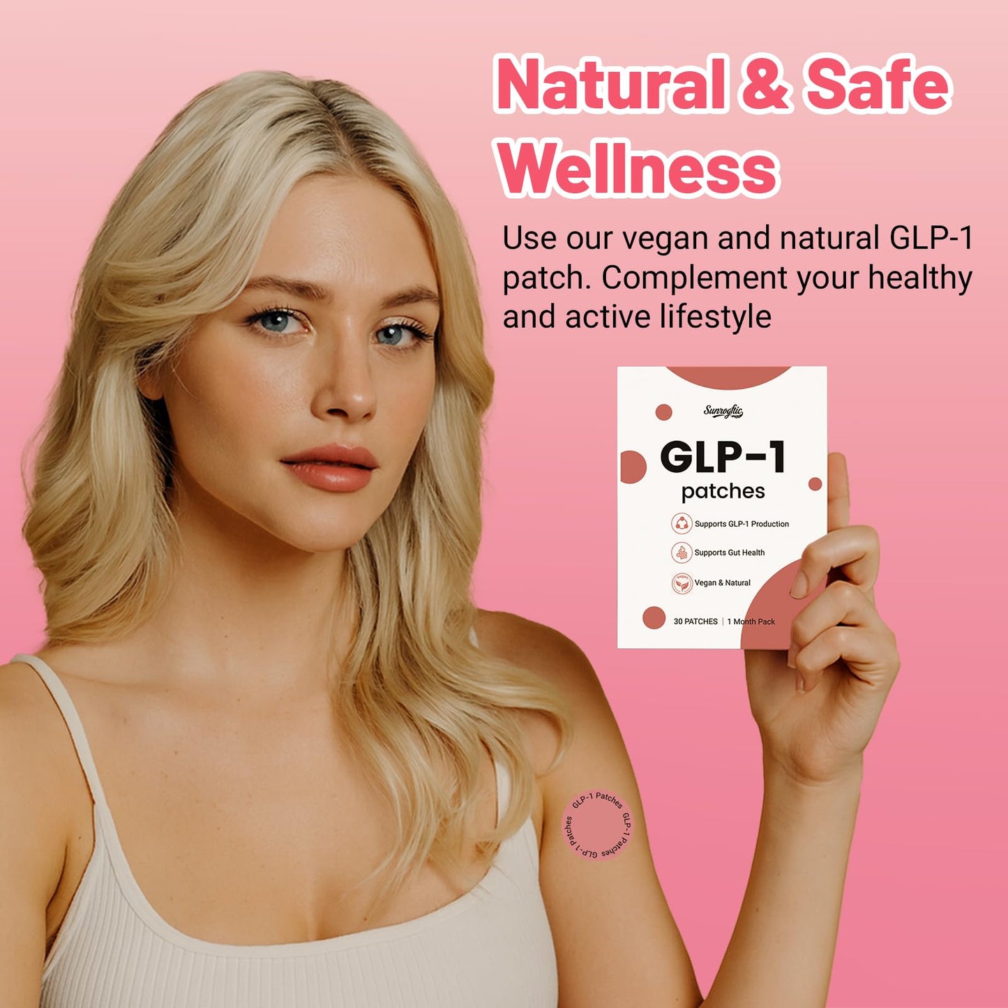 Sunrogftic GLP-1 Patches โ Natural Berberine, Cinnamon & L-Glutamine for Daily Wellness