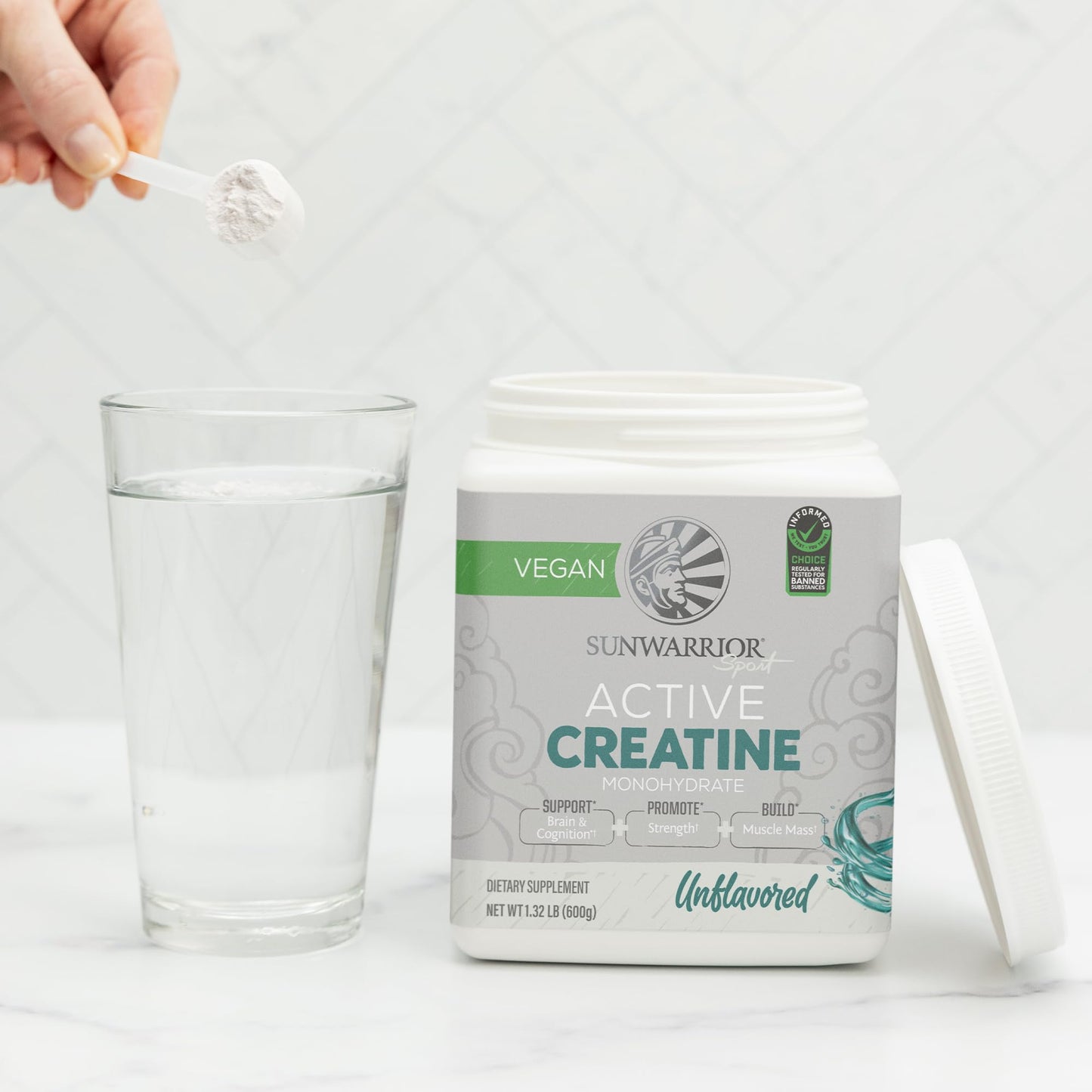 Sunwarrior Creatine Monohydrate Powder โ Unflavored, 120 Servings | Vegan & Keto