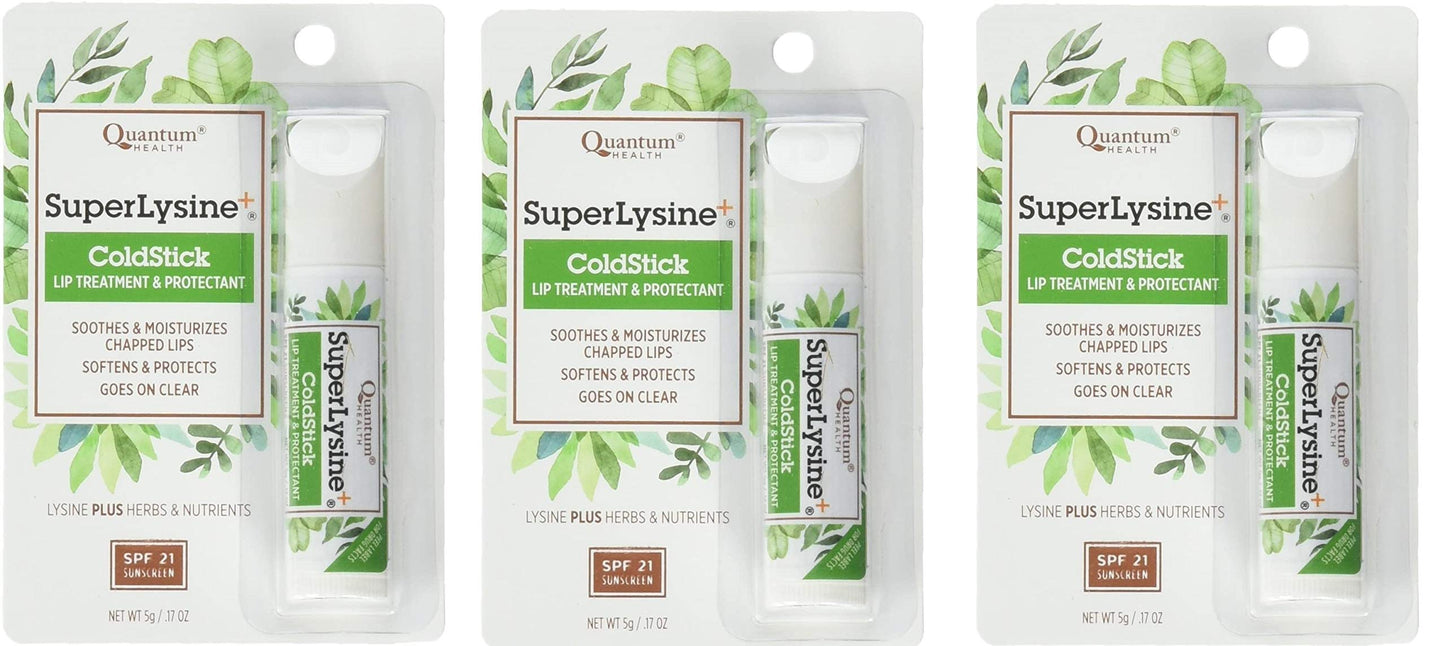Super Lysine Plus+ ColdStick SPF 21 0.18 oz Regular โ Pack of 3 by Quantum Research