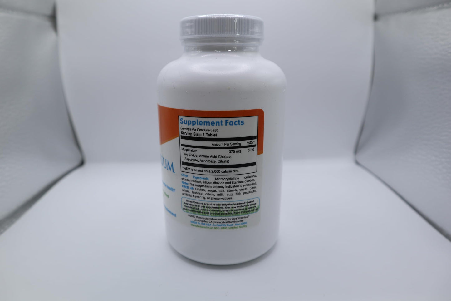 Super Magnesium Supplement โ 5-Form Chelated Magnesium | Bone, Muscle & Nerve Support | Vegan & Non-GMO | 250 Tabs