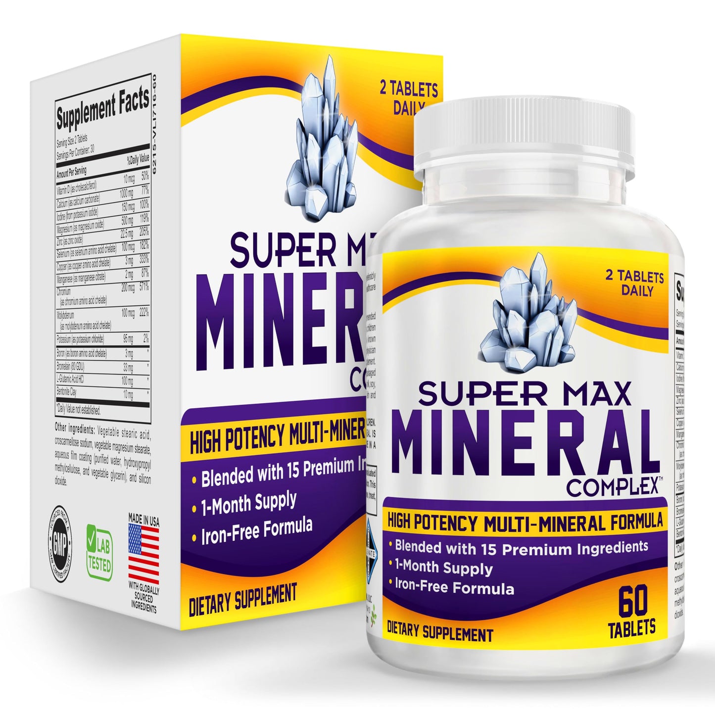 Super-MAX Multimineral (Iron Free) โ 60 Tablets | All-in-1 Mineral Complex
