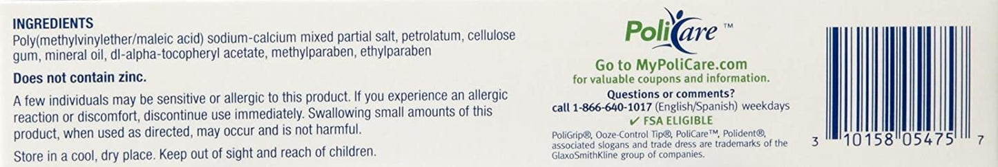 SUPER POLIGRIP Denture Adhesive Cream Extra Care 2.20 oz โ Packs of 6
