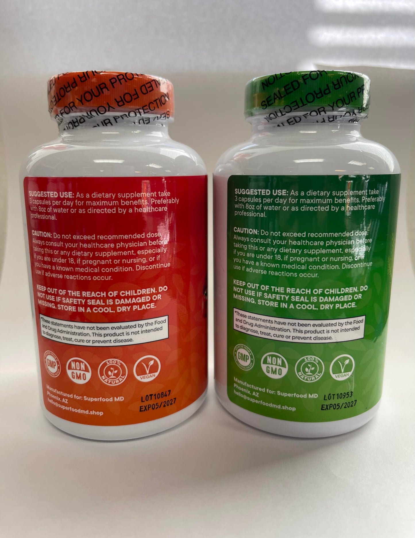 Superfood MD Fruit & Veggie Supplement β 360 Total Capsules (180 Per Bottle) Beta-Carotene, Soy Free β 2-Pack