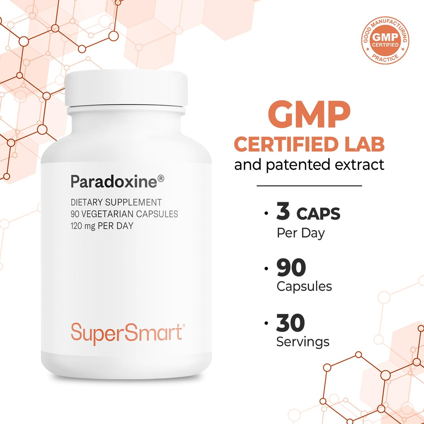 Supersmart Paradoxine 120mg/day โ Grains of Paradise (Aframomum melegueta) 90 Vegetarian Capsules