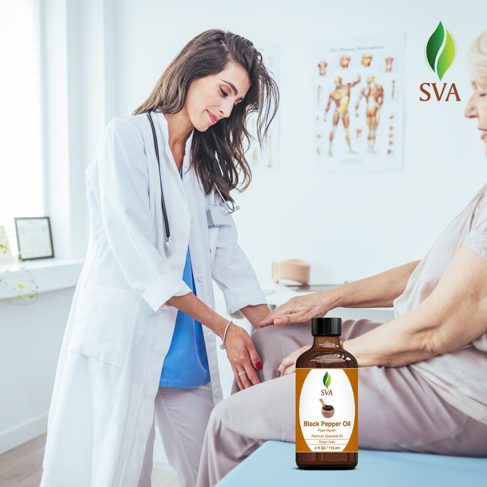 SVA Black Pepper Essential Oil (4 Oz) โ 100% Natural, Dropper Included | Diffuser, Skin & Hair Care