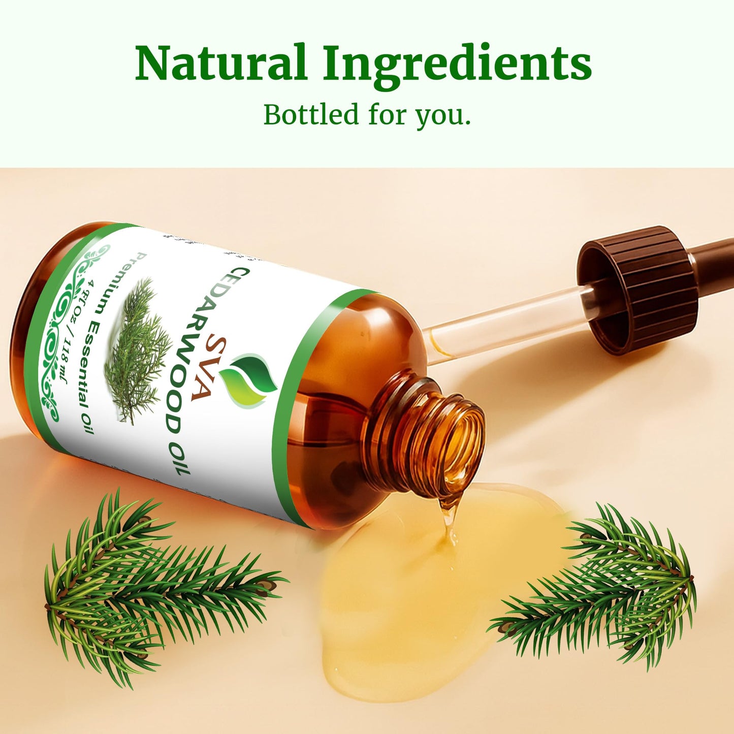 SVA Cedarwood Essential Oil 4 Oz โ 100% Natural Cedarwood Juniperus Mexicana for Diffuser, Skin, Hair & Aromatherapy