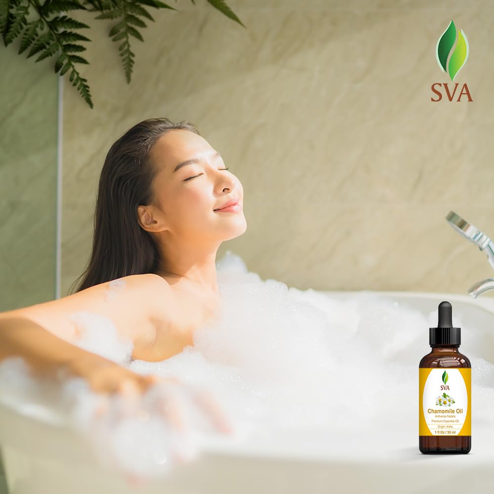 SVA Chamomile Essential Oil โ 1 Fl oz | 100% Natural, Dropper
