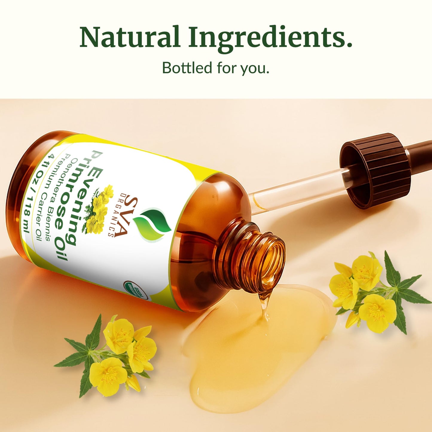 SVA Evening Primrose Oil Organic โ 4 Fl Oz | Cold-Pressed Carrier Oil