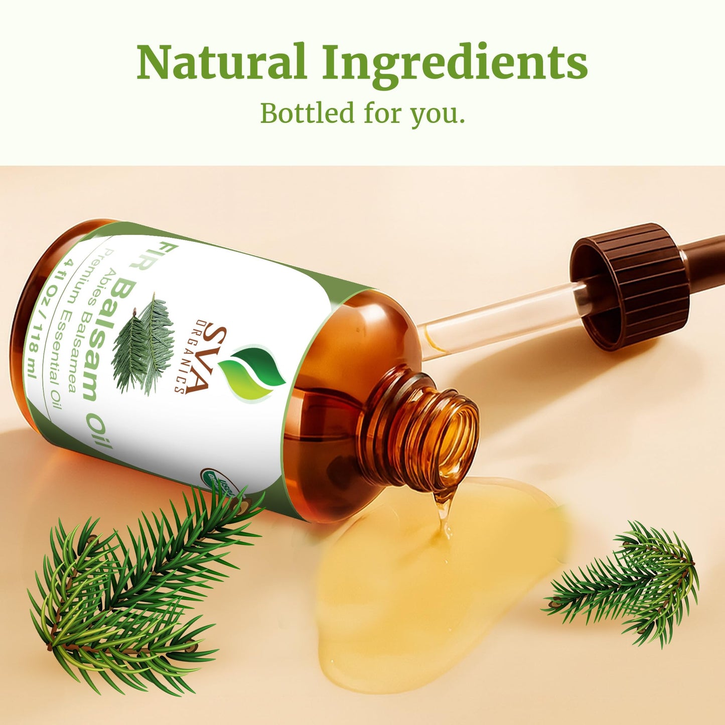 SVA Fir Balsam Essential Oil Organic โ 4 oz (With Dropper) | 100% Natural Fir Oil