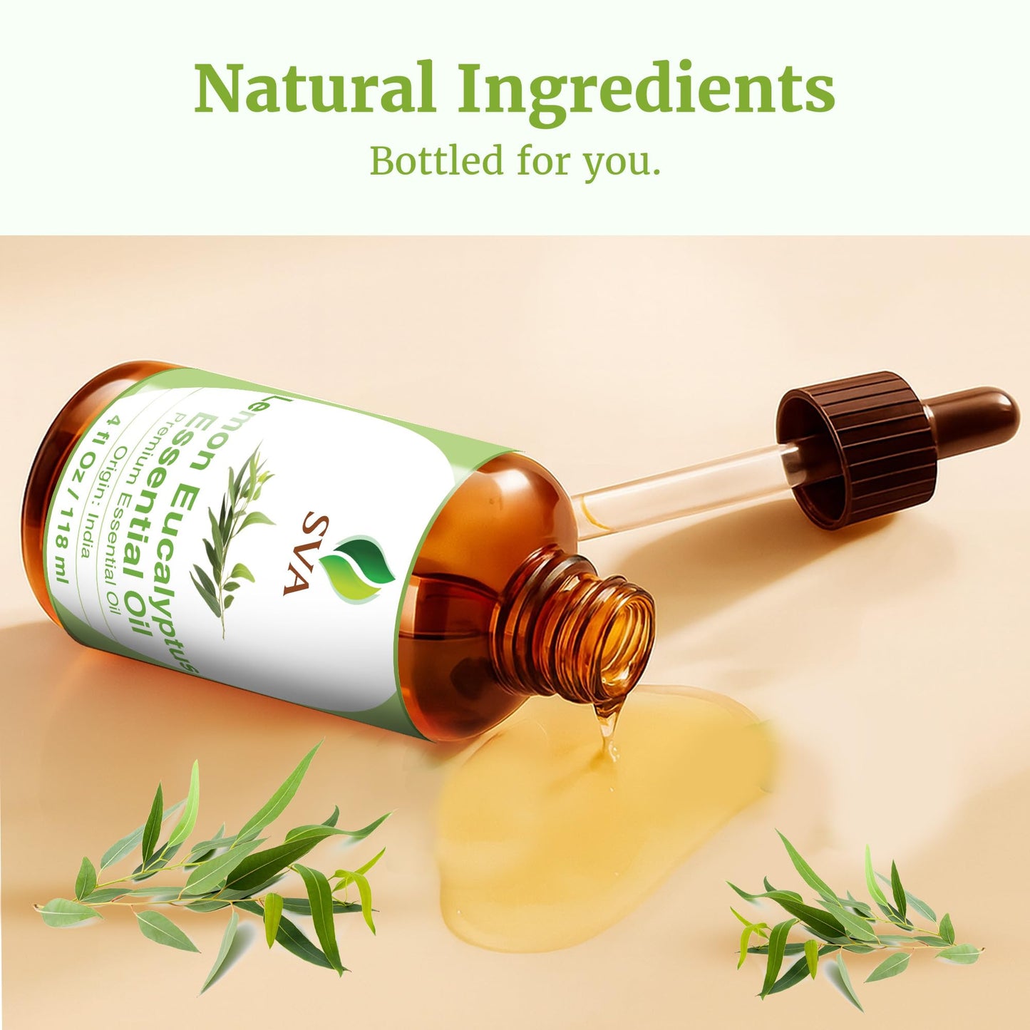 SVA Lemon Eucalyptus Essential Oil โ 4 oz | 100% Natural Citriodora, Dropper