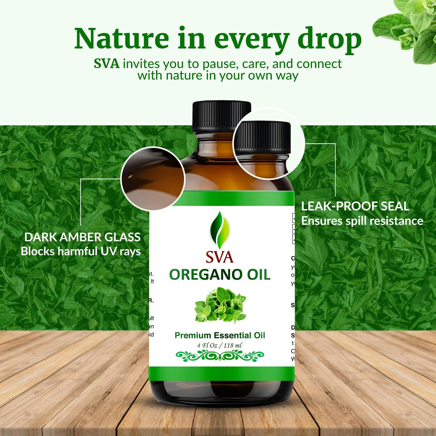 SVA Oregano Essential Oil 4 oz โ 100% Natural | Diffuser, Hair & Skin Care