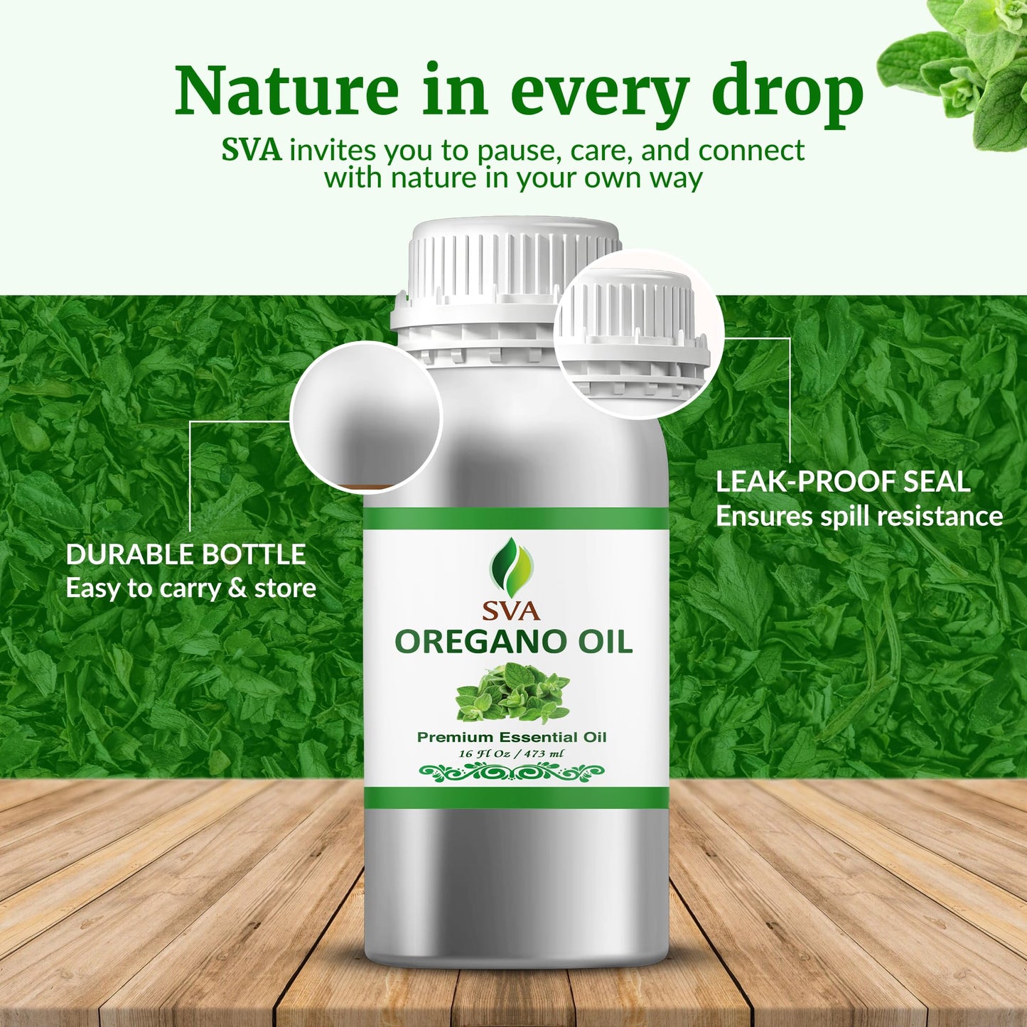SVA Oregano Essential Oil 16oz โ 100% Natural, Diffuser & Spa Oil